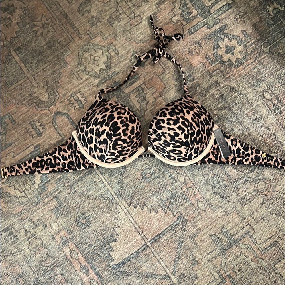 Leopard Print Bikini Top